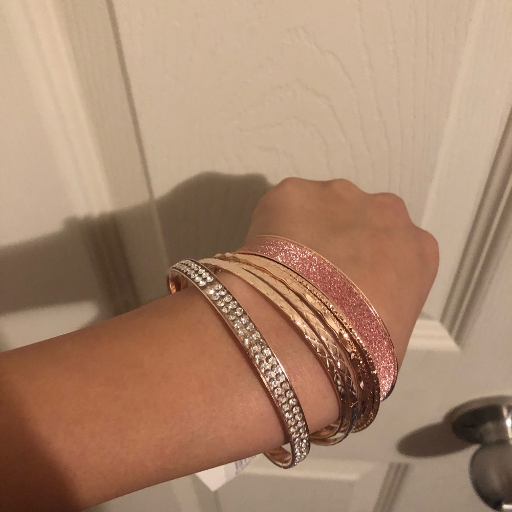 Bracelets , pink & gold
